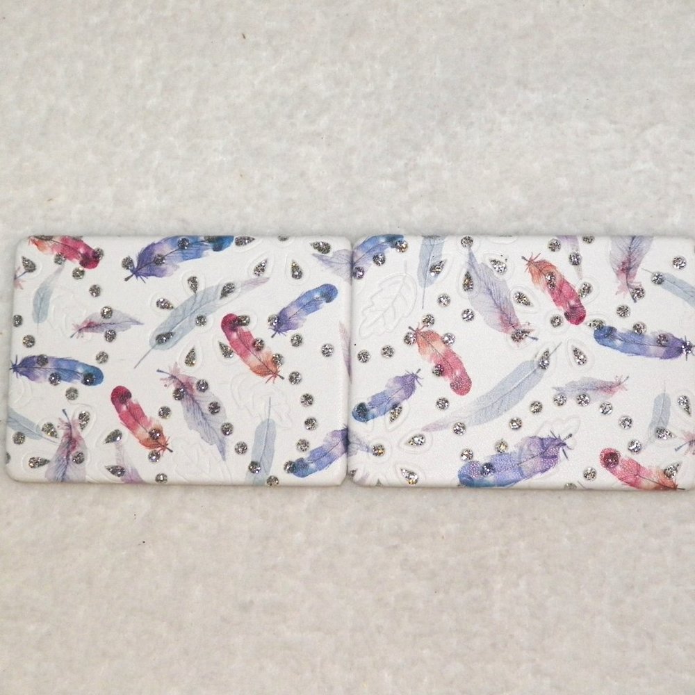Compact Mirror Embellished Feathers - Picture 2 of 6